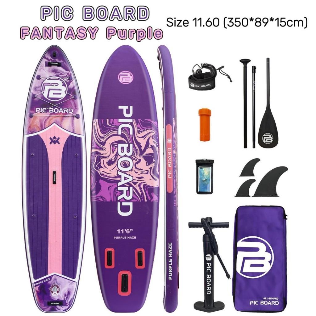 SUP Board brand Pic Board – inflatable paddleboard full set แพดเดิ้ลบอร์ด Sup บอร์ด ยืนพาย แบบเป่าลม