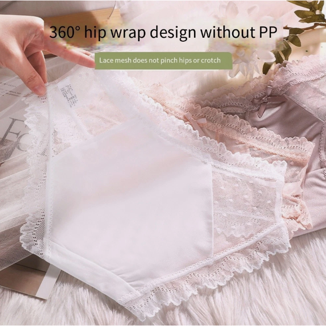 กางเกงชั้นในผ้าฝ้าย เอวต่ำ แต่งลูกไม้ ระบายอากาศ เซ็กซี่ สําหรับผู้หญิง  ให้ความรู้สึกนุ่มและสบาย - รูปที่ 5