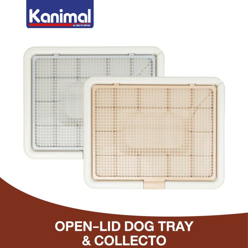 [80027] Kanimal Open-Lid Dog Tray & Collector ห้องน้ำ ถาดฝึกฉี่สุนัข รุ่นเปิดฝาบน พร้อมช่องระบายน้ำ ขนาด 66.5x53x8.5 ซม.