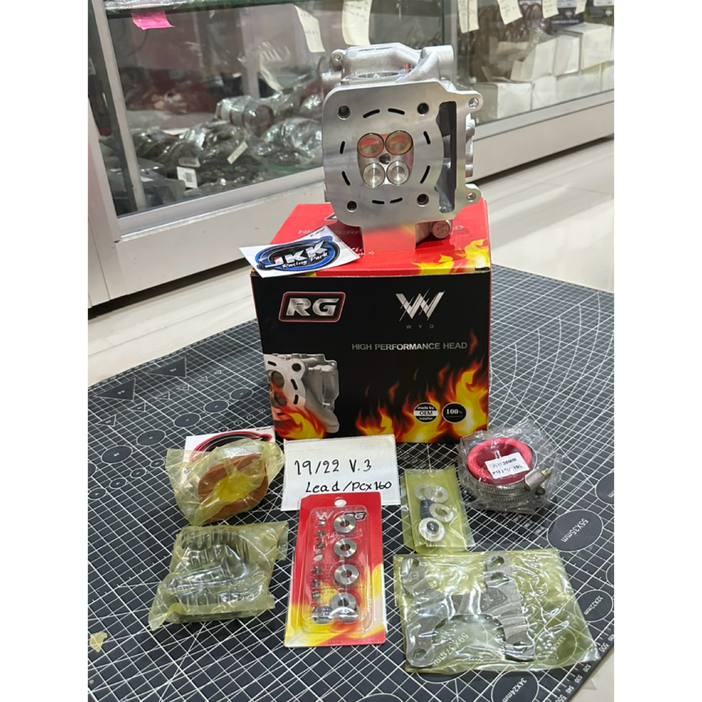 ฝาสูบแต่ง 4 วาวRG## pcx160 Lead125 giorno125 ขนาดวาล์ว19/22 ,21/24 ,20/23 ,22/25,24/27รูพ๊อตCNC งานRG