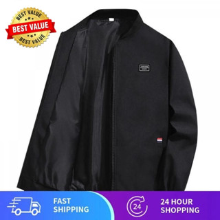 แจ็คเก็ตกันลม สีเดียว คลาสสิก ทนทาน สบายทุกฤดู