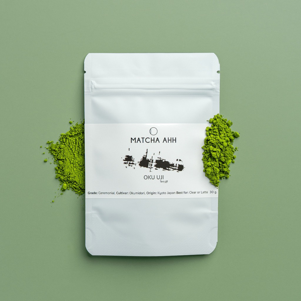 มัทฉะ Oku Uji 30g โทนดอกไม้เบาๆ [Matcha AHH] | มัทฉะเกรดพิธี Okumidori จากอูจิ | นำเข้าจากญี่ปุ่น | 