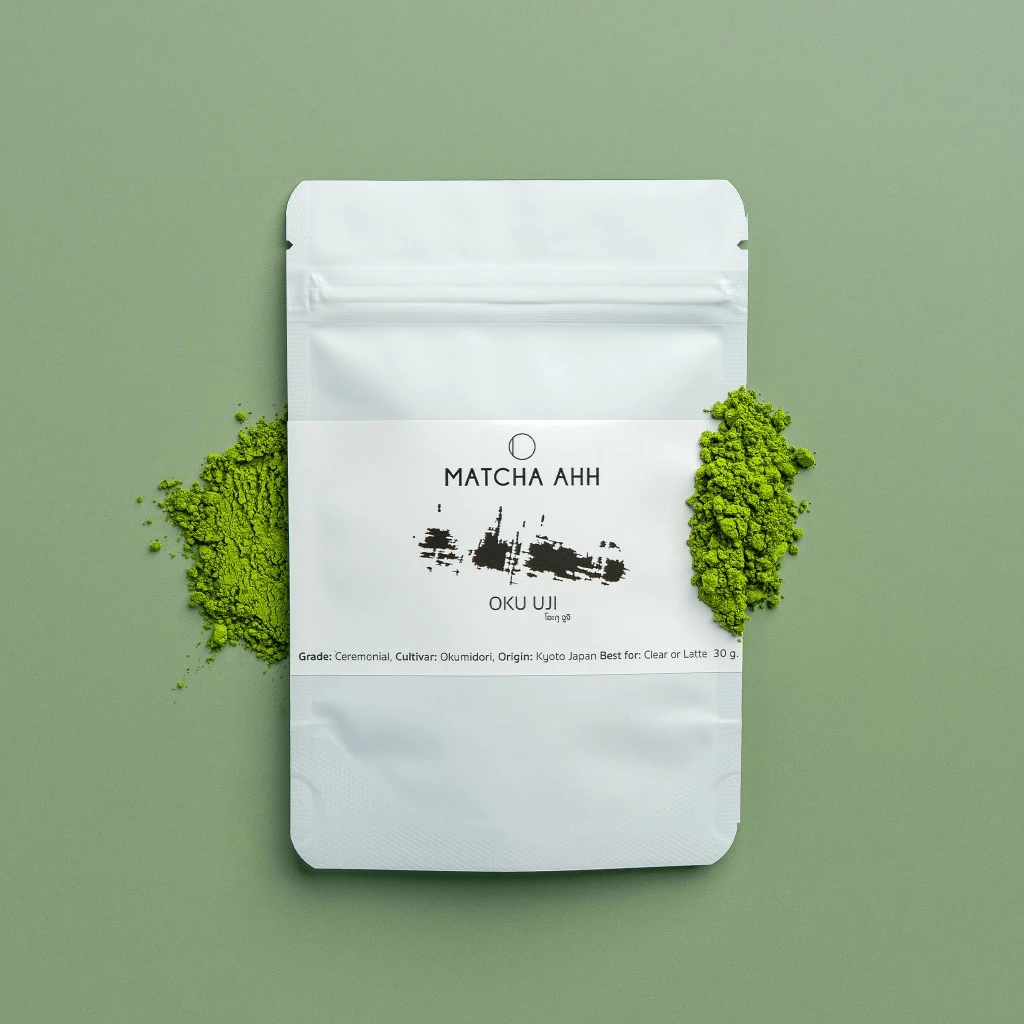 มัทฉะ Oku Uji 30g โทนดอกไม้เบาๆ [Matcha AHH] | มัทฉะเกรดพิธี Okumidori จากอูจิ | นำเข้าจากญี่ปุ่น | Matcha Powder