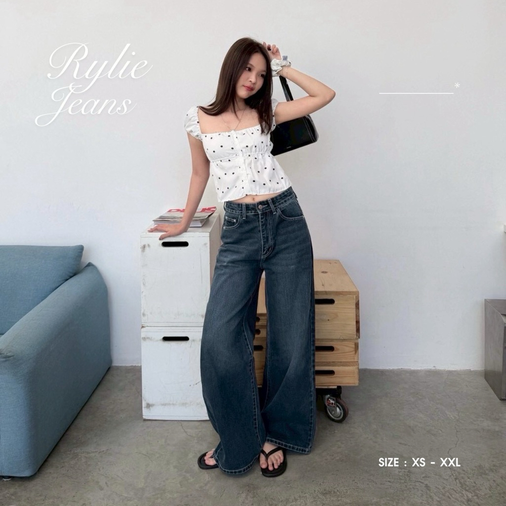 ⋆ ˚ Rylie Jeans กางเกงยีนส์กระบอกเข้ม XS-2XL ! nms219