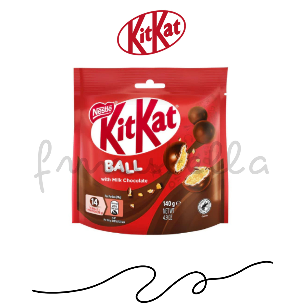 Kitkat Ball with chocolate เวเฟอร์บอลกรอบเคลือบช็อกโกแลต น้ำหนัก 140 กรัม BB.10/26