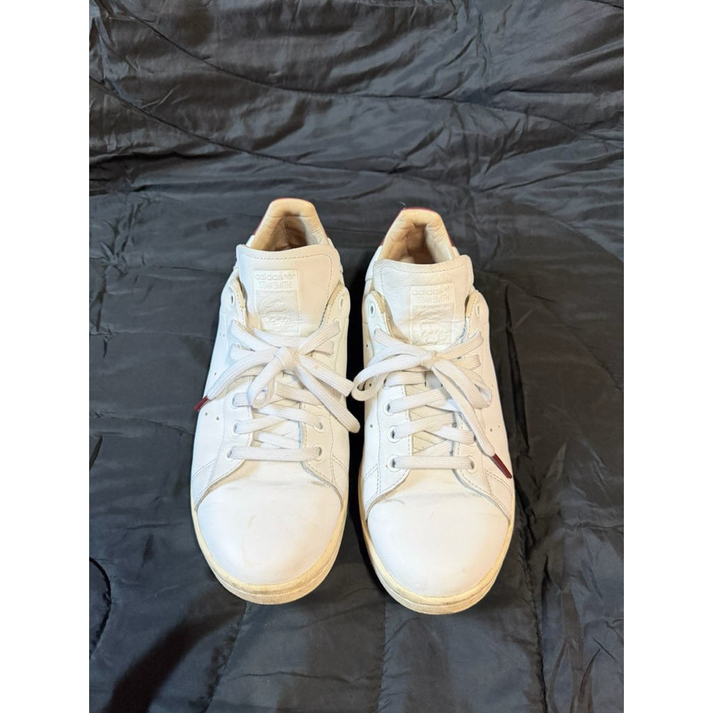 รองเท้า ADIDAS STAN SMITH White Burgundy ไซต์ 9 UK/ 9.5 US/ 27.5 cm มือ2 ของแท้