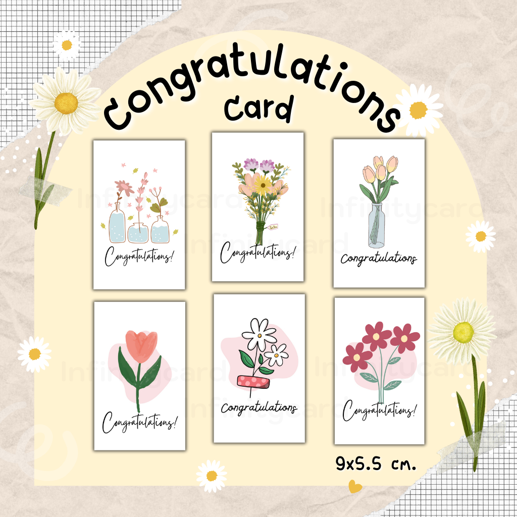 (10ใบ/ชุด) Congratulations Card  การ์ดปัจฉิม การ์ดเรียนจบ ราคา ถูกที่สุด ดีลบีเคเค