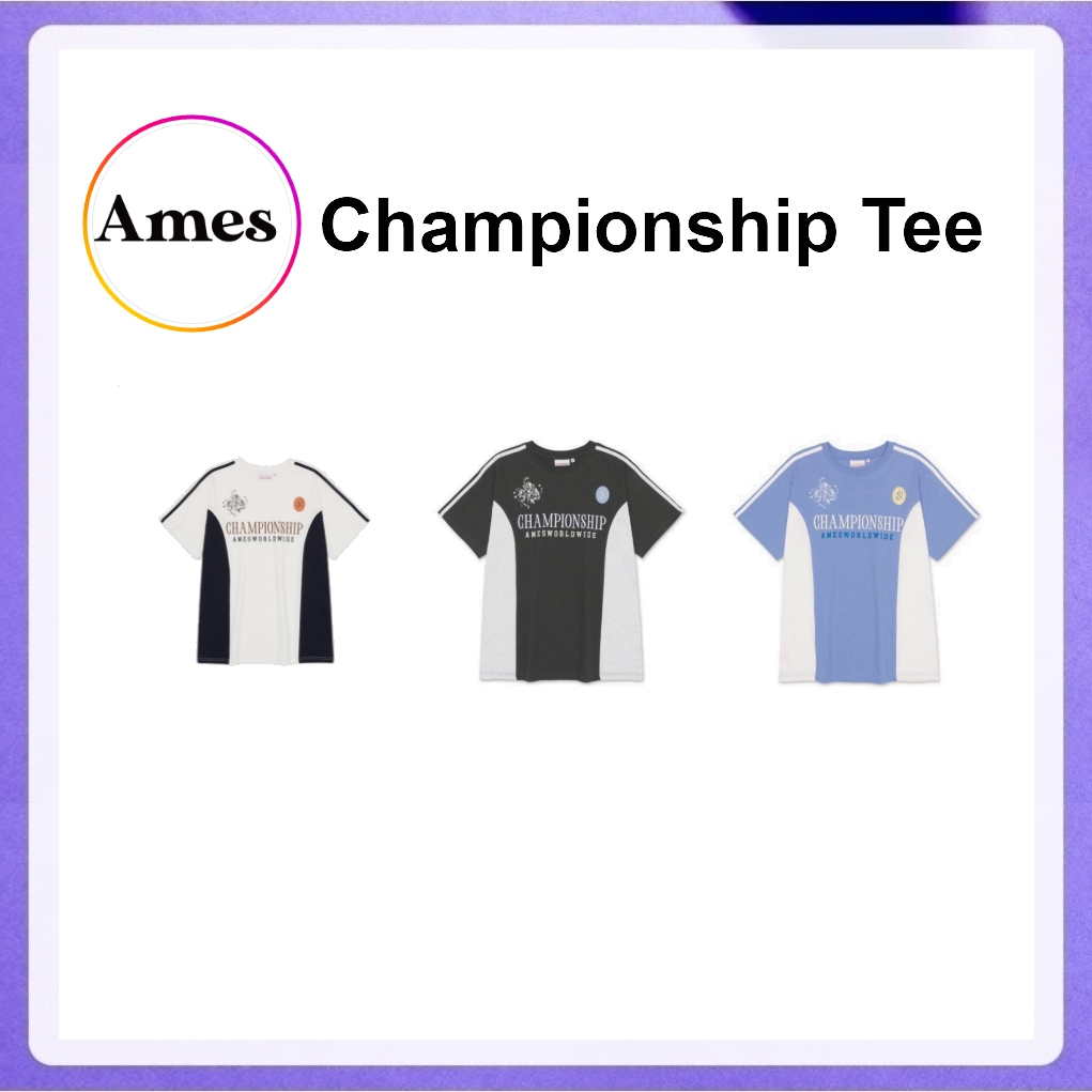 Ames / Ames-Worldwide Championship Tee (White, Charcoal, Blue)