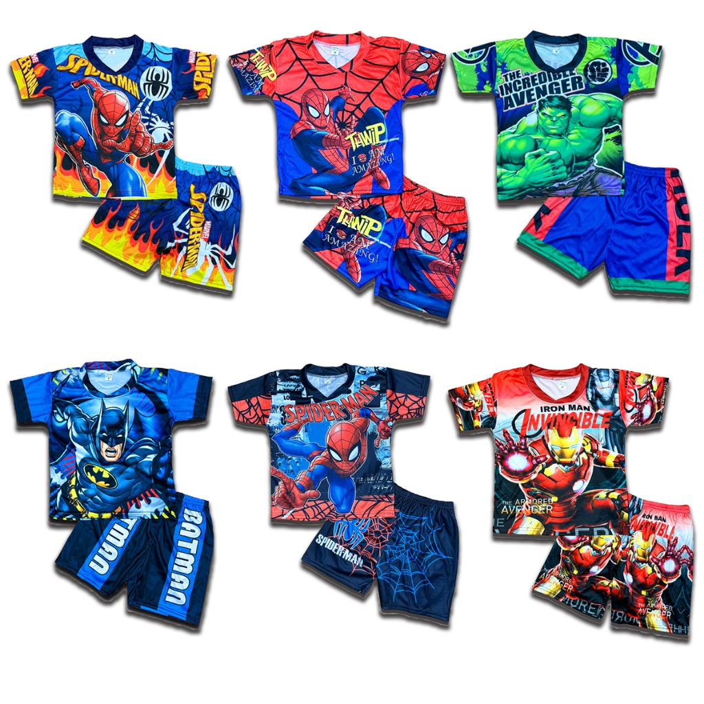 ชุดเด็กผู้ชาย งานผ้ามัน การ์ตูนสุดฮิต Size S-M สกรีนสวยผ้ามัน** ผ้าดีราคาถูก (เสื้อ+กางเกง) มีพร้อมส่ง
