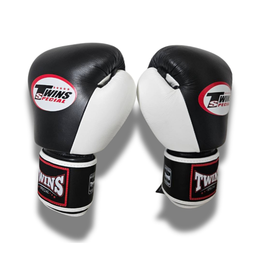 Twins Special BGVL3 Velcro Boxing Gloves - Black White