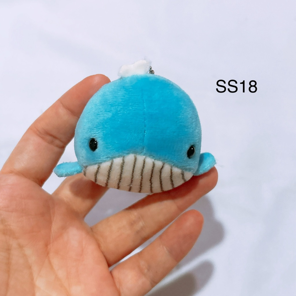 พวงกุญแจ ตุ๊กตา วาฬ จิ๋ว เนื้อมาช tiny whale