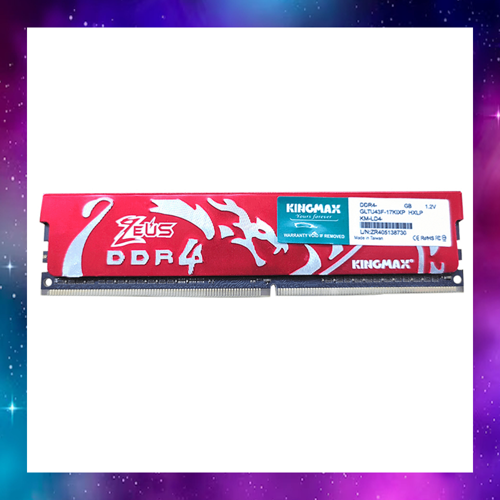 8GB (8GBx1) DDR4 2400MHz RAM (หน่วยความจำ) KINGMAX ZUES DDR4 ใช้งานปกติ