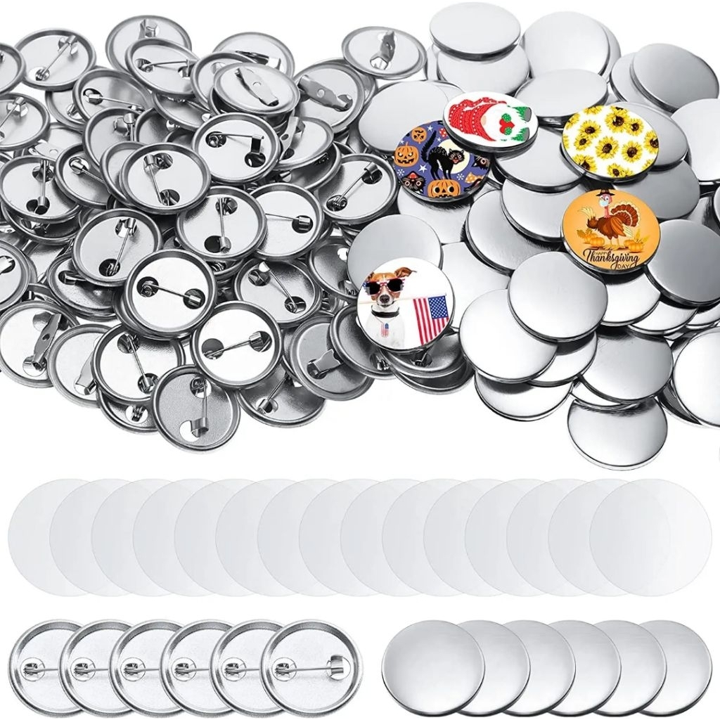 ideecraft วัสดุทำเข็มกลัดโลหะ ทรงกลม ขนาด 58 mm แพคมี 100 ชิ้น สวย เบา คุณภาพดี
