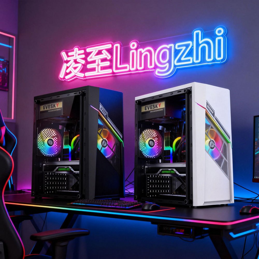 EVESKY Ling to Desktop Electric Case กรณีคอมพิวเตอร์ DIY Side Penetration เกม Water Cooling ATX บอร์ดใหญ่หลังสาย 凌至3.0机箱