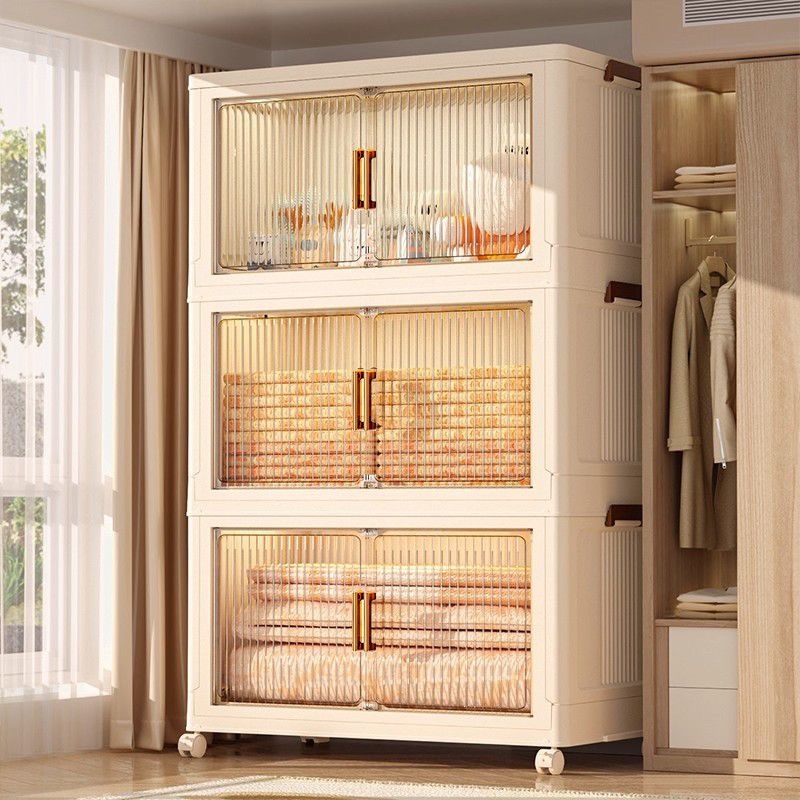 MYHOT ตู้พลาสติก ตู้เก็บของ มีล้อ 7/6/5/4/3ชั้น ป้องกันฝุ่น สำหรับคอนโดพื้นที่เล็ก ล็อคได้ รับน้ำหนักได้ 200KG