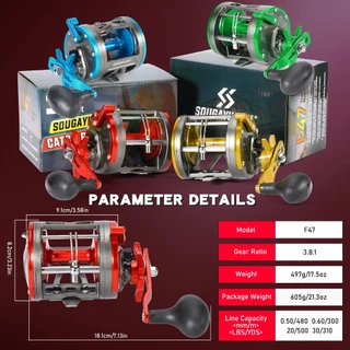 Sougayilang Trolling Reel รอกตกปลา อัตราที่ 3.8:1 สามารถสลับมือซ้าย/ขวาได้ มี 4 สีให้เลือก สำหรับตกปลาทะเลบนเรือ
