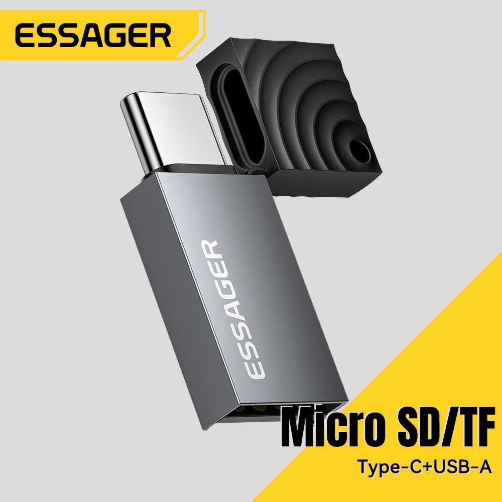 Essager เครื่องอ่านการ์ด TF แบบ 2-in-1 พร้อมอินเทอร์เฟซ Micro SD Type-C IOS