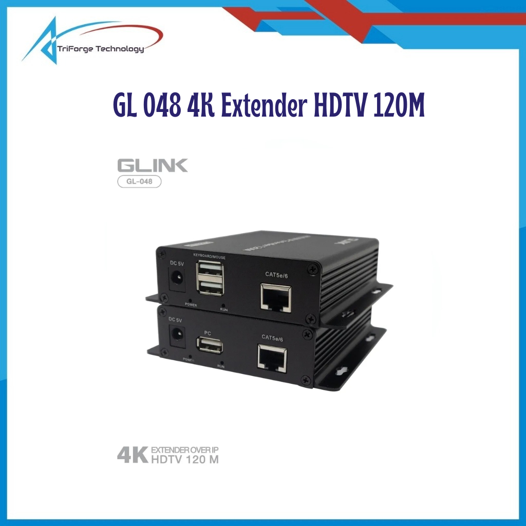 กล่องขยายสัญญาณ Glink รุ่น GL 048 4K Extender over IP HDTV 120M