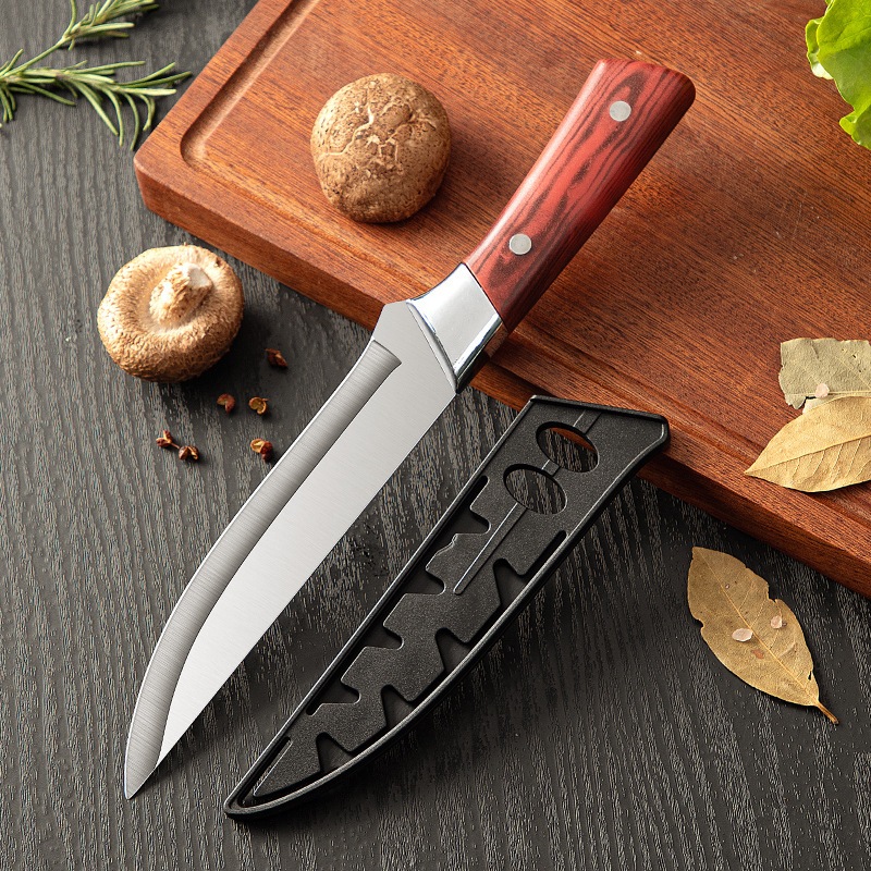 ชุดมีดทำครัว มีดสแตนเลส มีด+พร้อมปลอก+ซองเก็บมีด มีดแล่เนื้อ ทรงปลายแหลม มีดปอกผลไม้ - รูปที่ 6