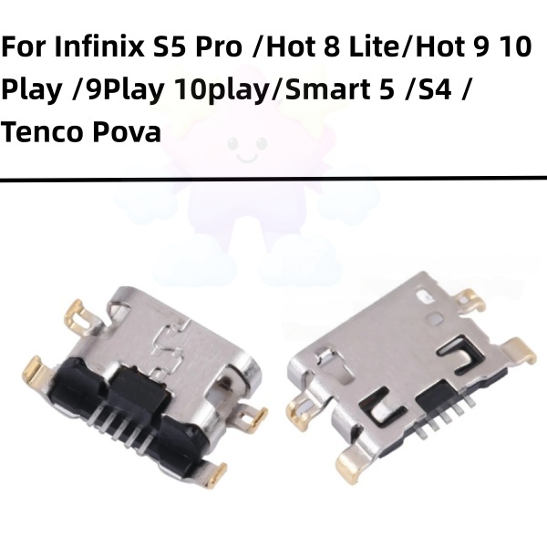 พอร์ตแท่นชาร์จ USB สําหรับ Infinix S5 Pro Hot 8 Lite Hot 9 10 Play 9Play 10play Smart 5 S4 Tenco Pova Micro 5-50 ชิ้น