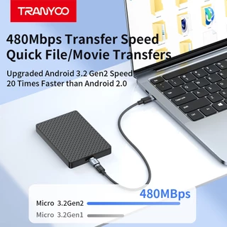 TRANYOO E22 Adapters อะแดปเตอร์ USB-C หญิงเป็น USB/ Micro USB ชาย รองรับการชาร์จเร็วและการถ่ายโอนข้อมูล