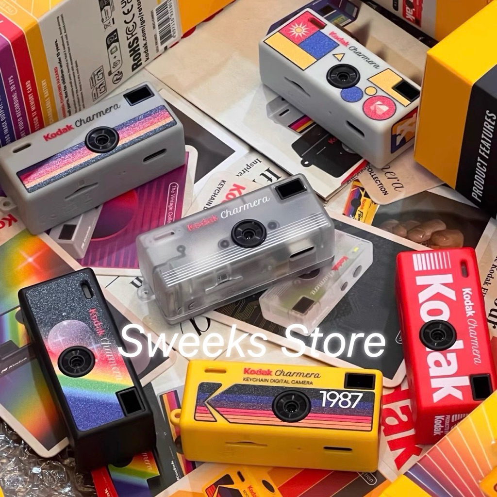 💥สินค้าพร้อมส่ง ส่งด่วน 4ชม.💥 KODAK CHARMERA แบบสุ่ม 1 กล่อง- Keychain Digital Camera ของแท้ กล่องสุ่มกล้อง📸