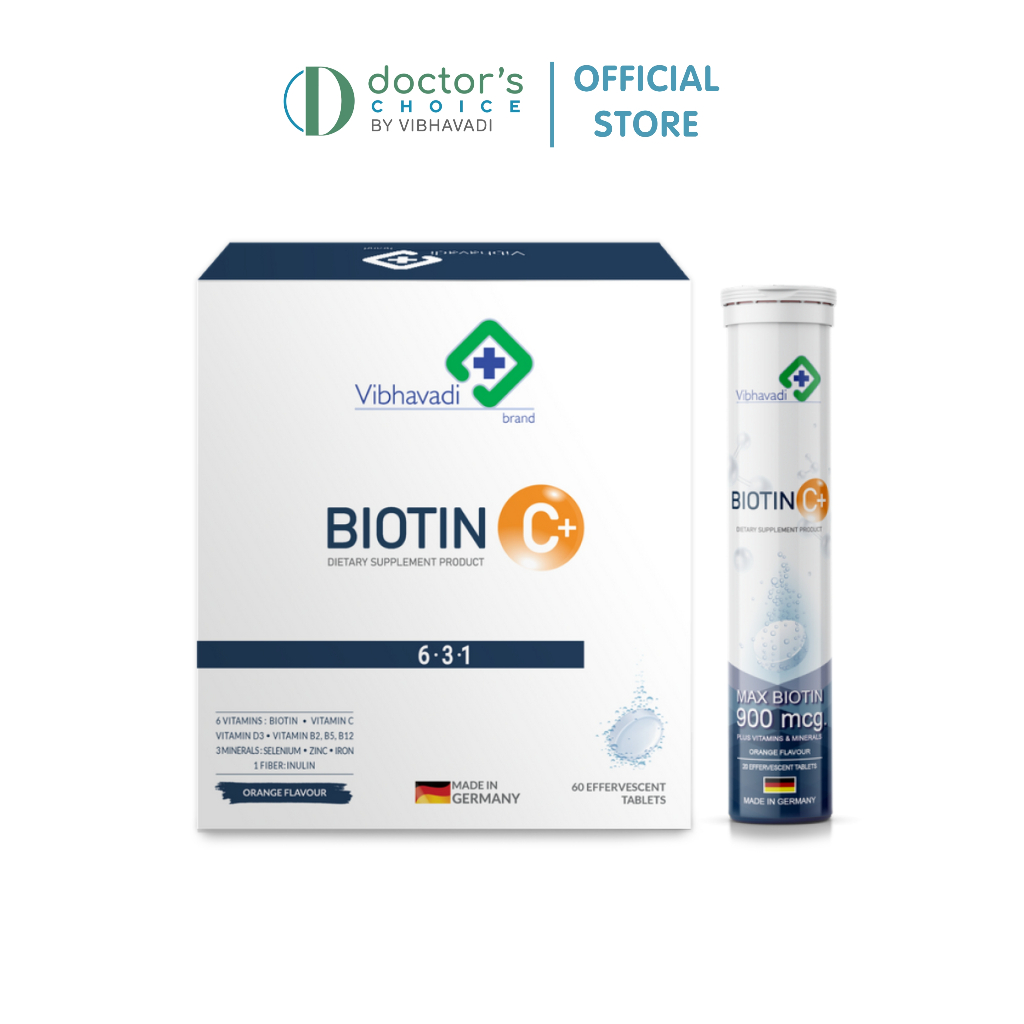 Vdesign Biotin C+ วิตามินลดผมร่วง เพิ่มผมหนา By Vibhavadi