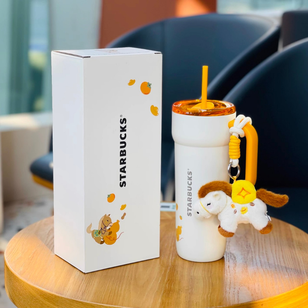 Starbucks China Online [ของแท้] Happy Instantly แก้วสแตนเลสปีม้า 2026