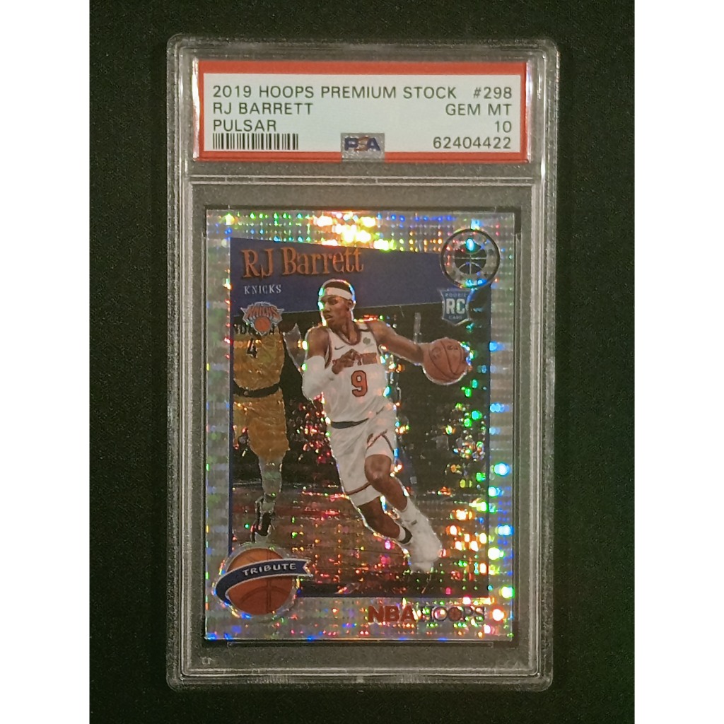 2019 Panini Hoops Premium Stock #298 RJ Barrett New York Knicks Pulsar Prizm Rookie Card PSA 10