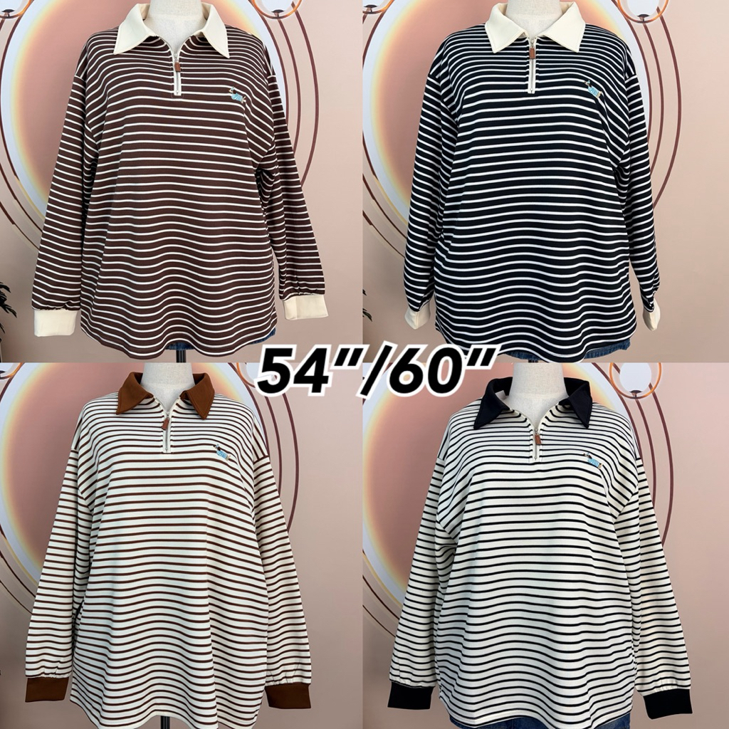 เสื้อโปโลแขนยาว ปักดัชชุน ไซส์ใหญ่ 54”/60“