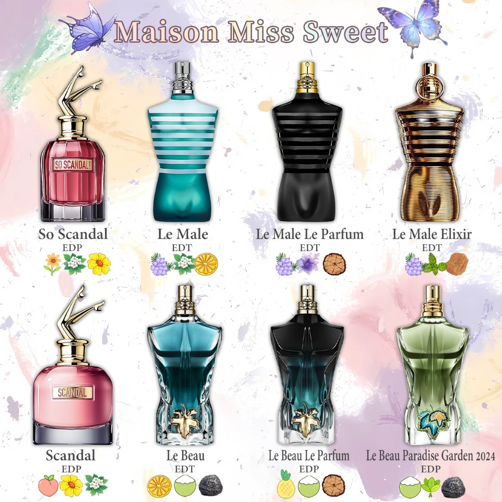 🌸ของแท้ 💯 Le Male/ Le Beau /  Scandal / So Scandal EDP 2ml/5ml/10ml น้ําหอมผู้หญิง น้ำหอมผู้ชายน้ำหอมหรูหราสำ น้ำหอมมาโช