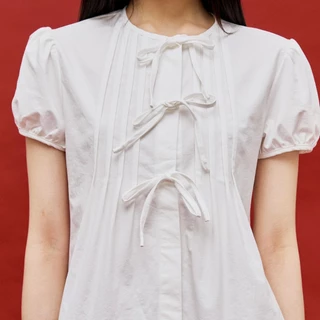 CHUUCHOP - (S-4XL) Yumi Blouse เสื้อเบลาส์แขนตุ๊กตา สไตล์จีน (C8483)