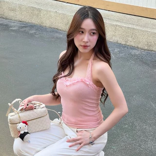 Sistersfabric - Venus Tank เสื้อลูกไม้ผูกคอ