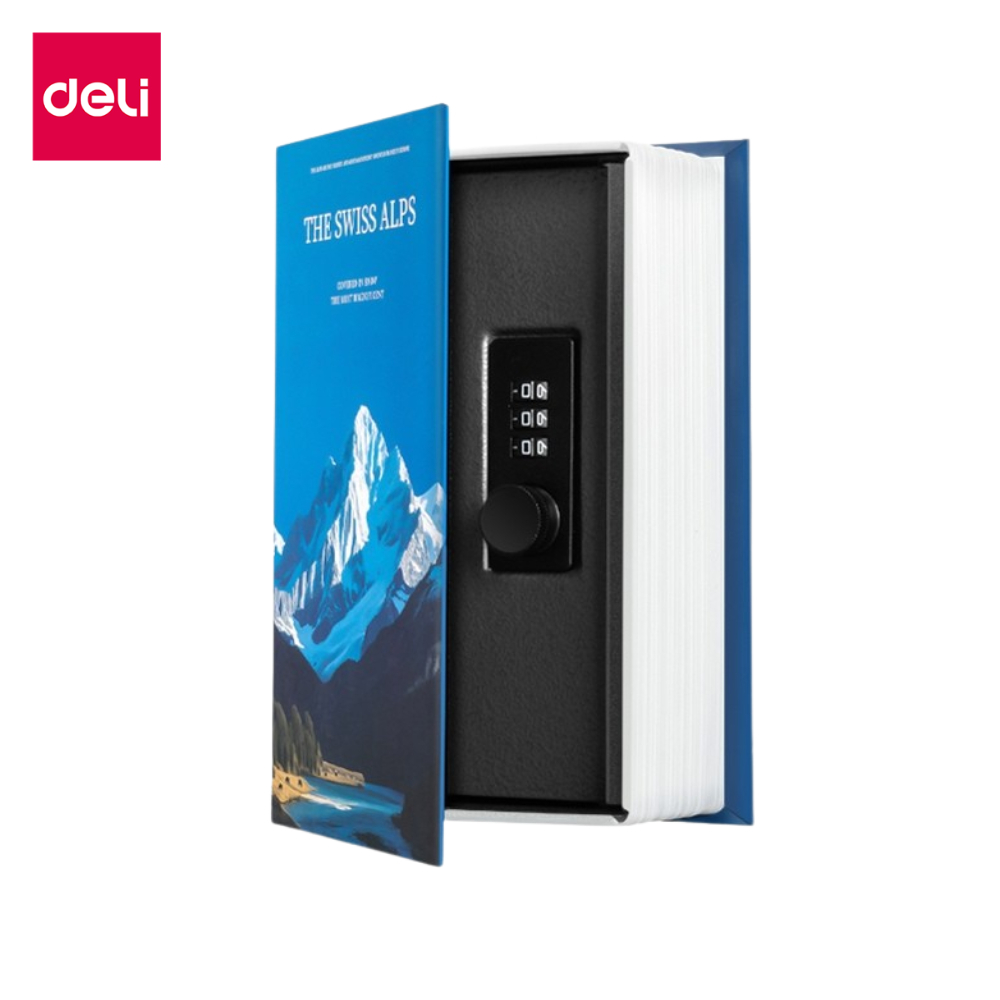 Deli เซฟสมุด เซฟหนังสือ ล็อครหัส กุญแจ สำหรับเก็บเงิน ซ่อนสิ่งมีค่า 2 ขนาดให้เลือก ปลอดภัย  Book Saf