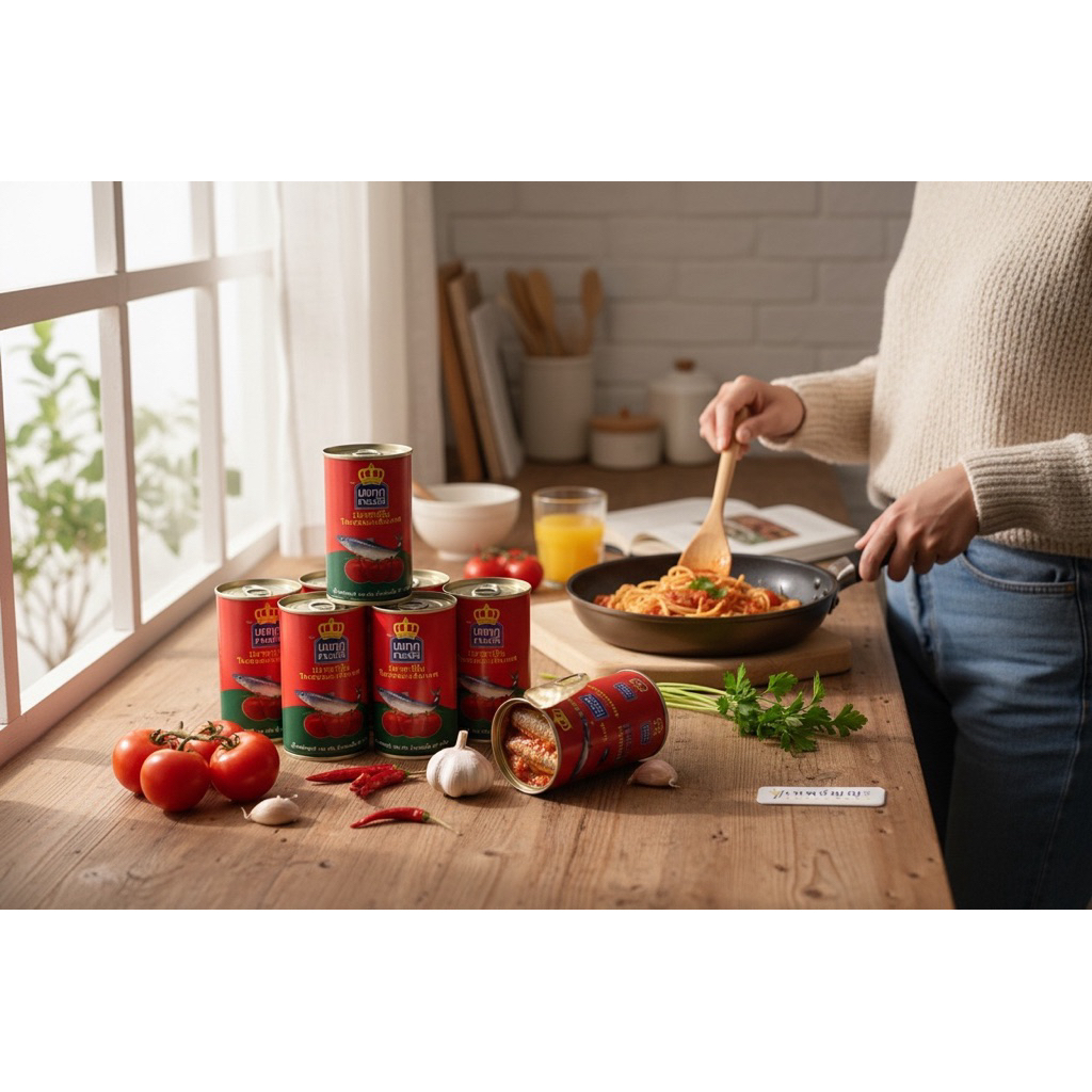 พร้อมส่ง!!! มงกุฎทะเล(MONGKUT TALAY) ปลาแมคเคอเรลในซอสมะเขือเทศ 145 กรัม (แพ็ก 10 ชิ้น) เนื้อแน่นๆ คำโตๆ!!