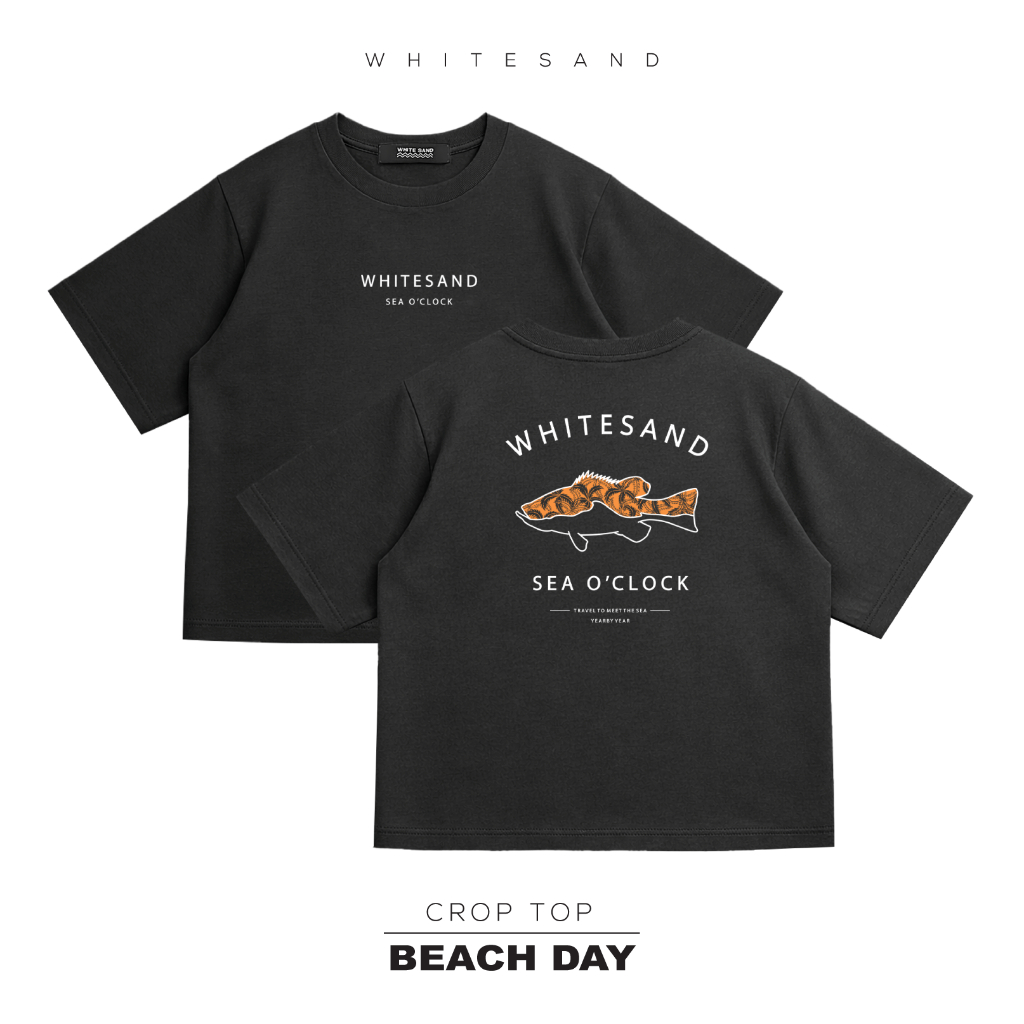 WhiteSand Crop Top | เสื้อครอป ลาย Oclock