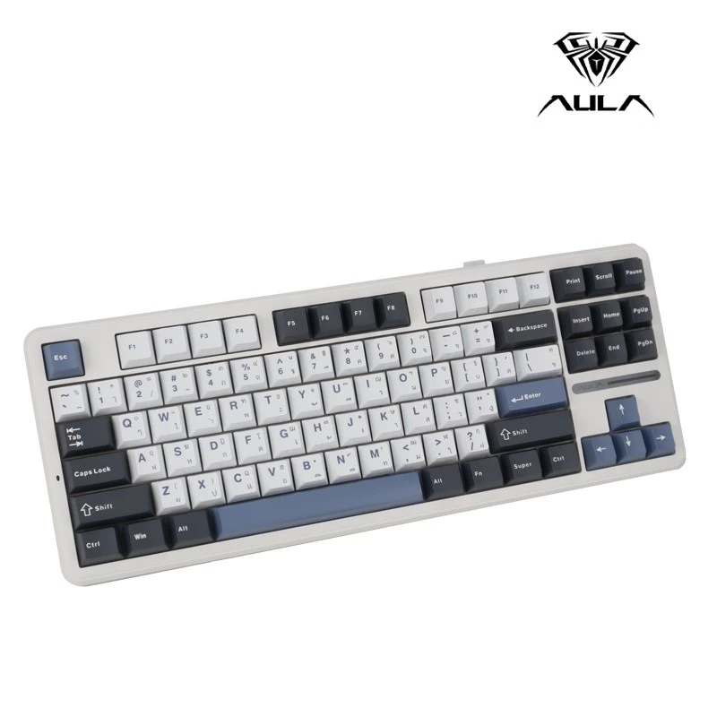 AULA F87 คีย์บอร์ดไร้สายF87  Gasket Mechanical Keyboard 3IN1