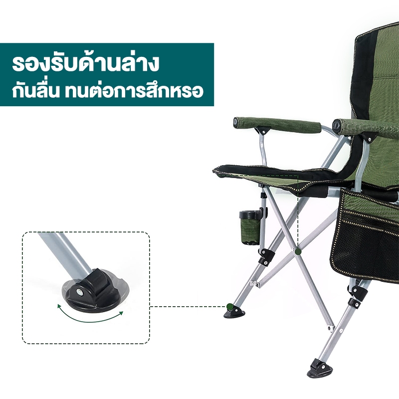 เก้าอี้แคมป์ปิ้ง เก้าอี้สนาม ปิคนิค พับและพกพาได้ ท่ออลูมิเนียมหนา รับน้ำหนัก 200kg แถมถุงจัดเก็บ - รูปที่ 6
