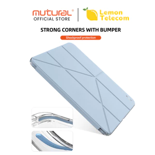 Mutural รุ่น Clear Pro Series เคส iPad Air4/5/6/7 iPad Pro iPad Gen10/11 เคสไอแพดกันกระแทกกันรอยพับจีบหลังใสสีพลาสเทล