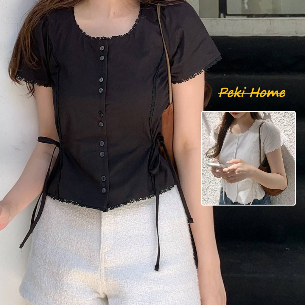 เสื้อเบลาส์ผู้หญิง ดีไซน์ลูกไม้ สวมใส่สบาย