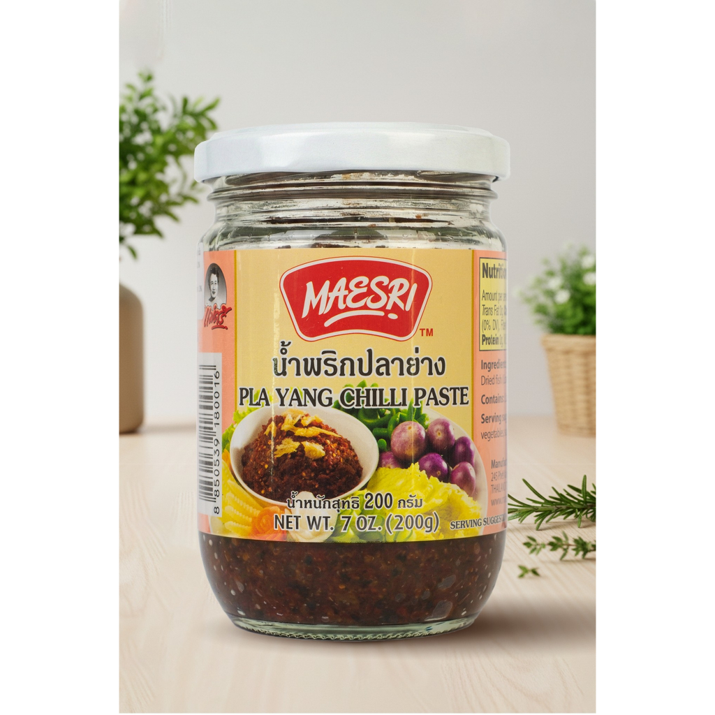 น้ำพริกปลาย่าง ขวดแก้ว 200 กรัม ตรา แม่ศรี