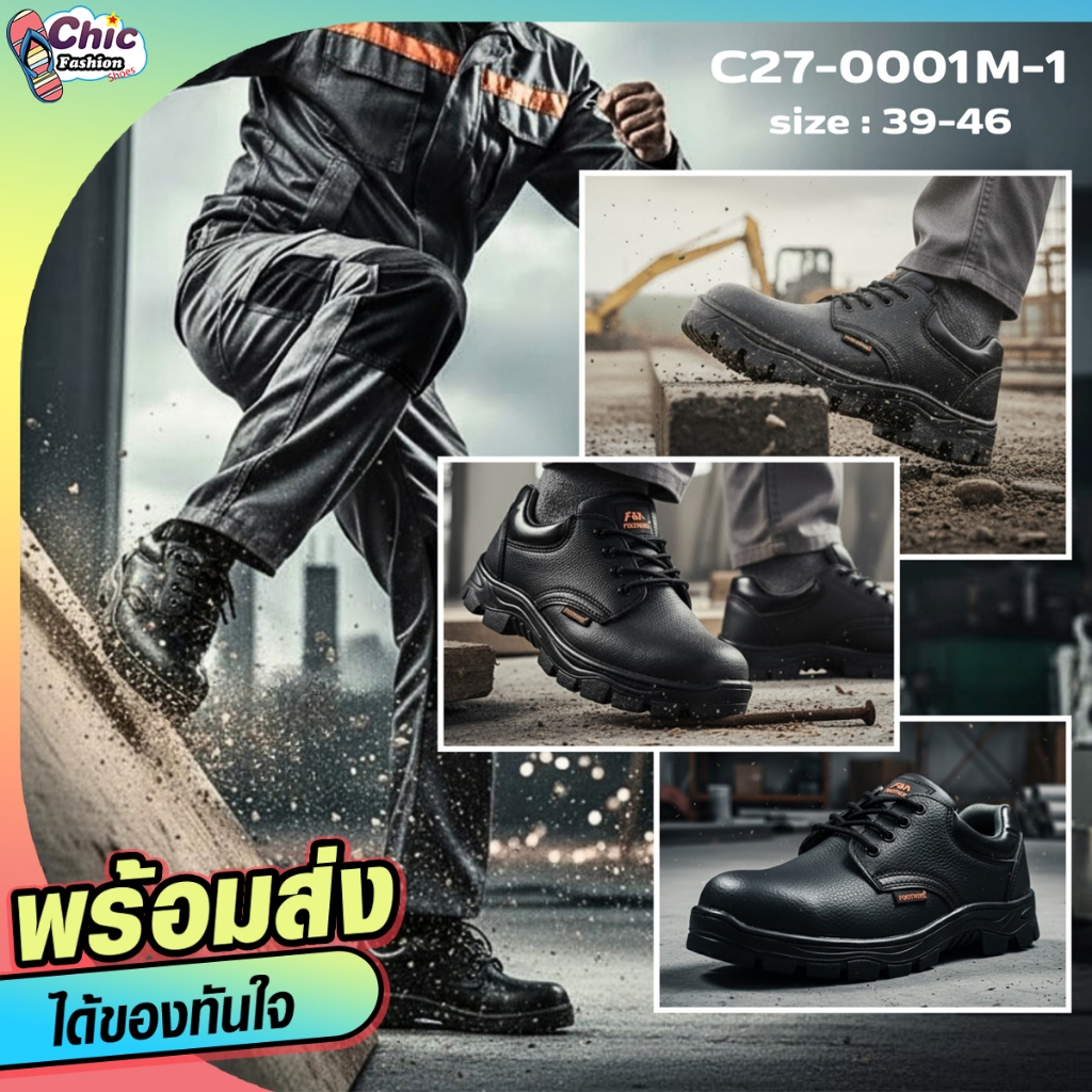 รองเท้าเซฟตี้ Footniks รุ่น 27-0001 / 27-0002 / 27-0003  safety shoe หัวเหล็ก