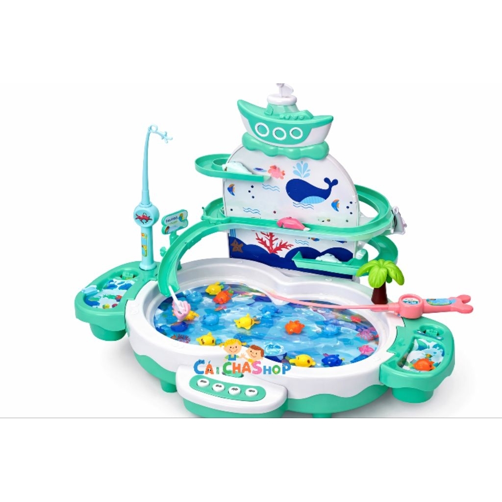 ของเล่นตกปลามหาสนุก ชุดเรือ+ปลาน้ำวน เสริมพัฒนาการเด็ก มีเสียง มีไฟ | Fishing Game CatchaShop