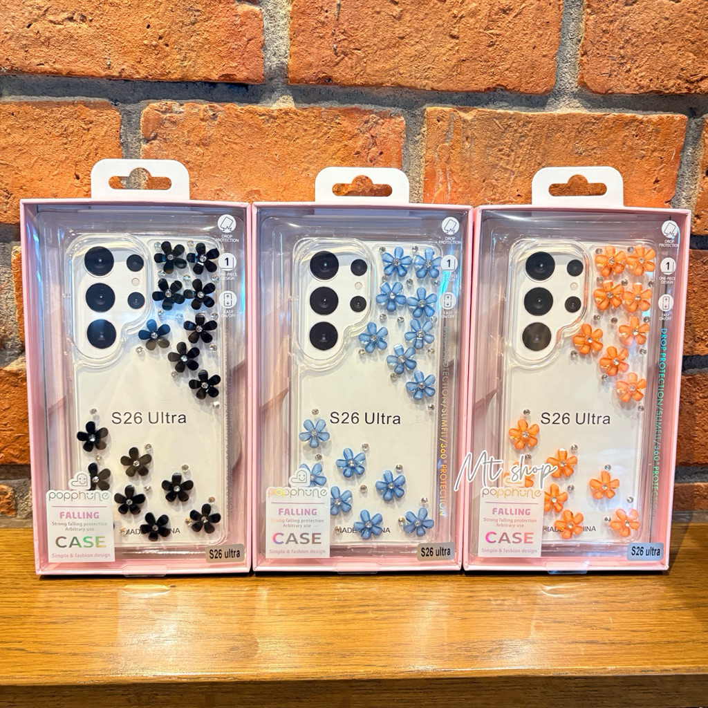 💥Popphone💥 เคสใสลายดอกไม้ นูน สำหรับรุ่น Samsung Galaxy S26Ultra