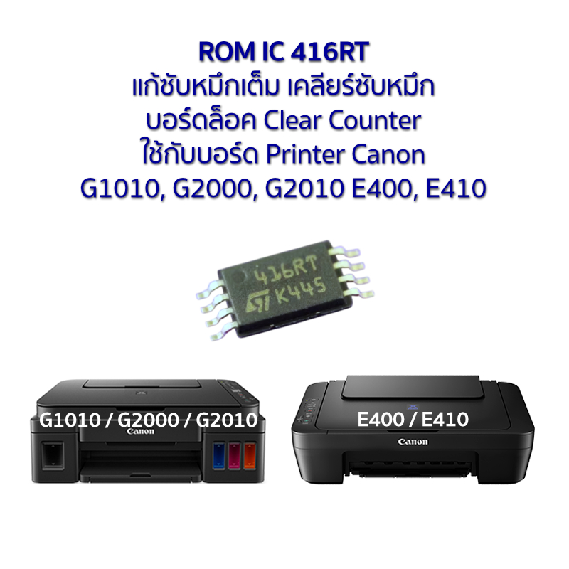 ROM IC 416RT แก้ซับหมึกเต็ม เคลียร์ซับหมึก บอร์ดล็อค Clear Counter ใช้กับบอร์ด Canon รุ่น G1010,G200