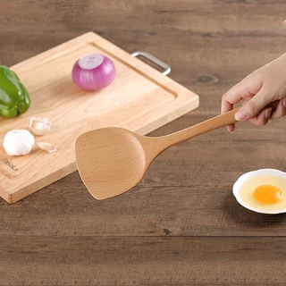 GAOBOOS ตะหลิวไม้บีช พลั่วไม้ ไม้พายทำอาหาร ทำจากไม้จริง จับถนัดมือ shovel spoon