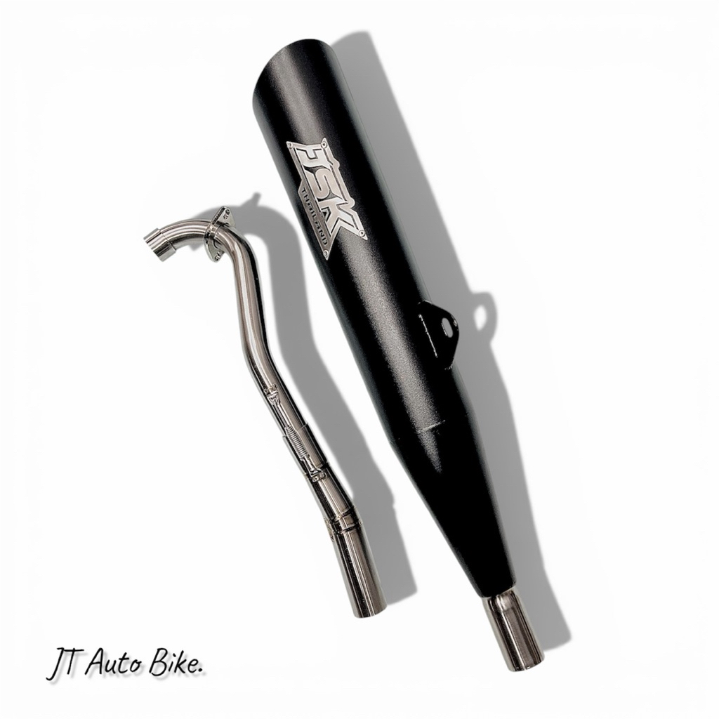 ท่อซิ่งJSK Wave125 (เลือกสเปค) สีพาวเดอร์โค้ท สีทน คอสวย ดามคอเรียบร้อย  (งานทำตามออเดอร์ อาจใช้เวลา