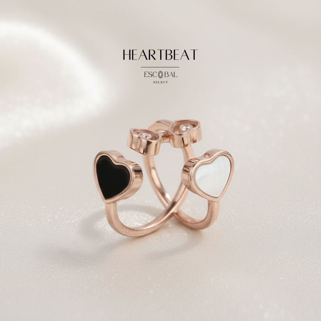ESCOBAL แหวนสีเงิน Heartbeat แหวนเพชร สไตล์ใหม่ แหวนเงินแท้ แหวนมงคล แหวนเงิน แหวนรูปหัวใจ วาเลนไทน์