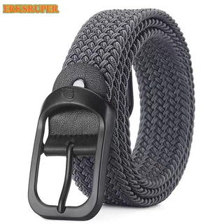 ส่งไวจากไทย Unisex Cinturones หรูหรา ทอเข็มขัดยางยืดผู้ชายหรูหราเข็มขัดผู้หญิงออกแบบผู้ชายหัวเข็มขัดเข็มขัดเอวไม่มีรูK21