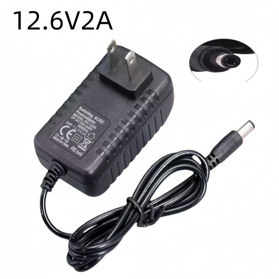 DC อะแดปเตอร์ Adapter 12.6V 2A 2000mA หัว5.5X2.5mm (Black)